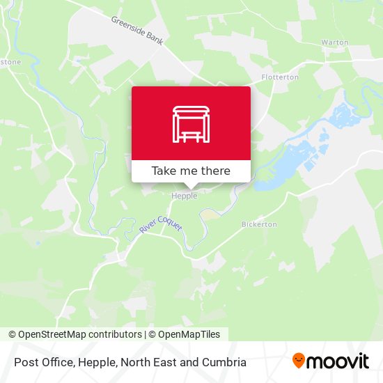 Post Office, Hepple map