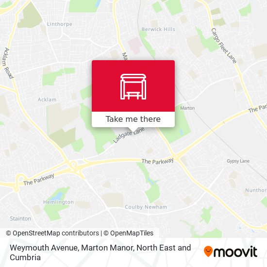 Weymouth Avenue, Marton Manor map