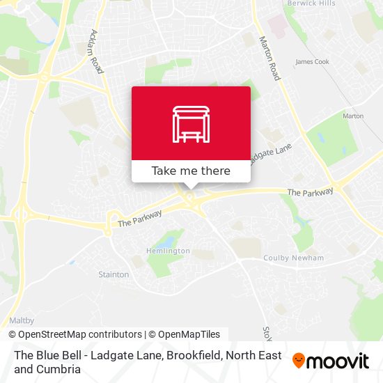 The Blue Bell - Ladgate Lane, Brookfield map