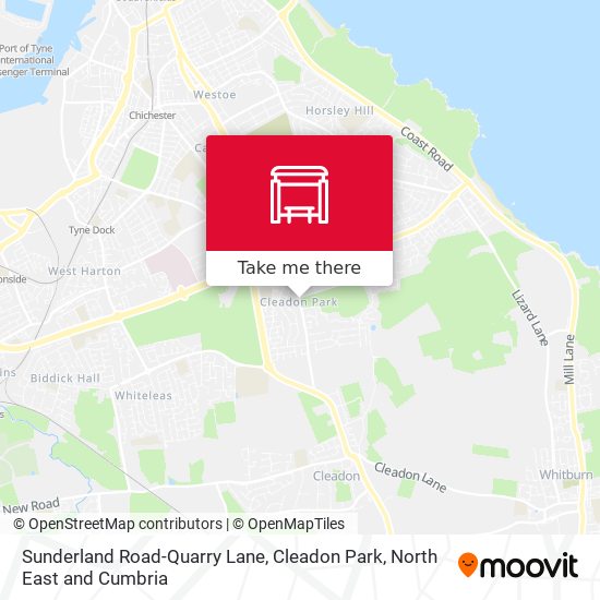 Sunderland Road-Quarry Lane, Cleadon Park map