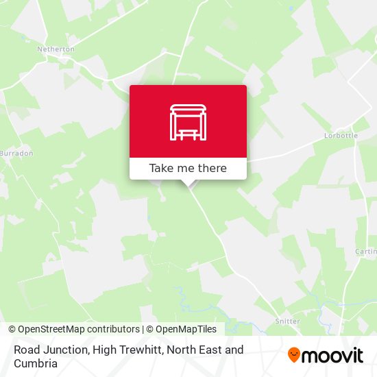 Road Junction, High Trewhitt map