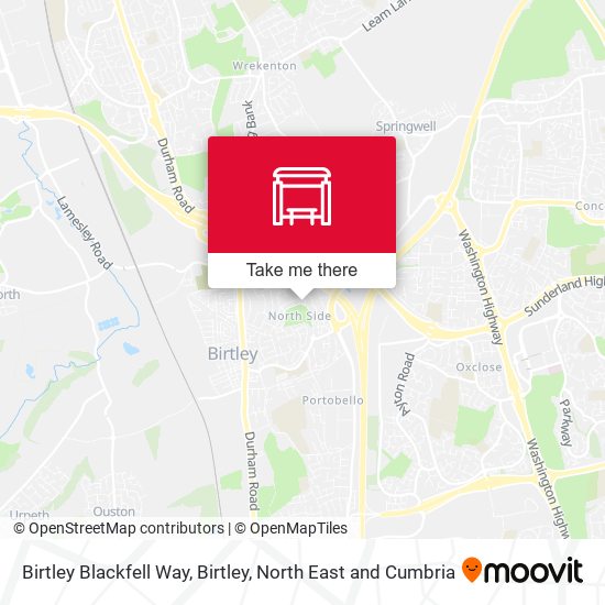 Birtley Blackfell Way, Birtley map