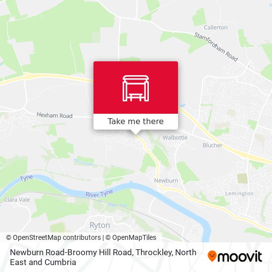 Newburn Road-Broomy Hill Road, Throckley map