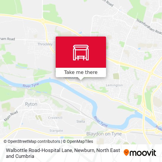 Walbottle Road-Hospital Lane, Newburn map