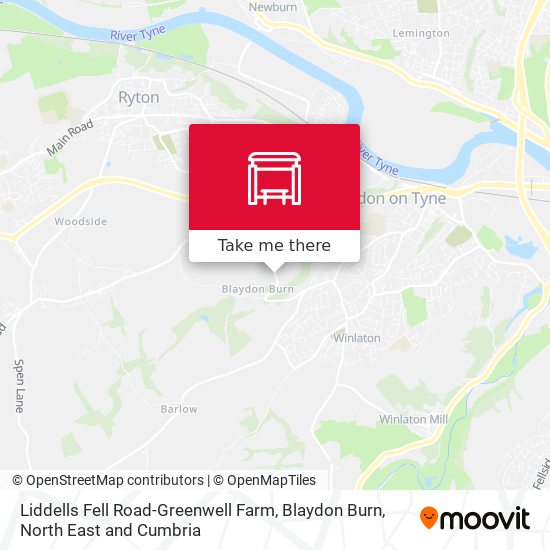 Liddells Fell Road-Greenwell Farm, Blaydon Burn map