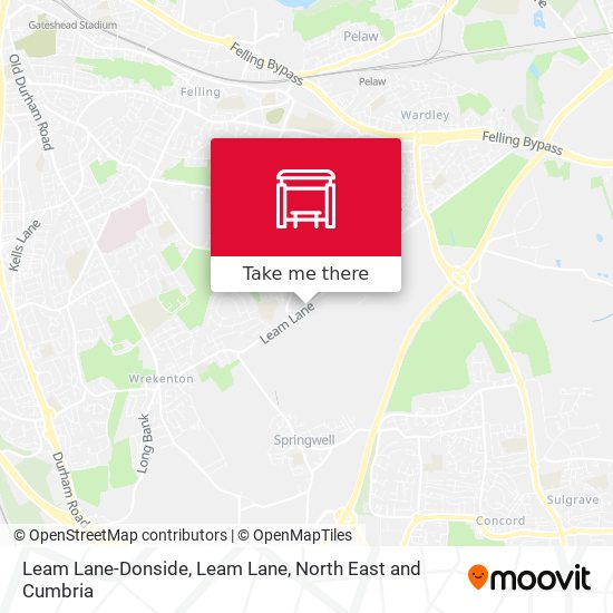 Leam Lane-Donside, Leam Lane map