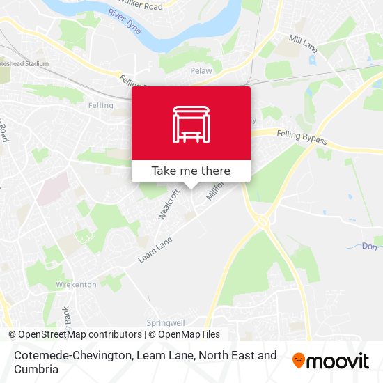 Cotemede-Chevington, Leam Lane map