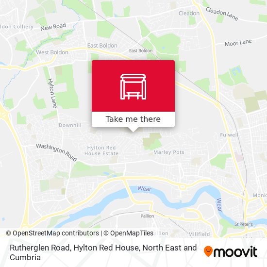 Rutherglen Road, Hylton Red House map