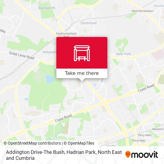 Addington Drive-The Bush, Hadrian Park map