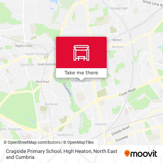 Cragside Primary School, High Heaton map