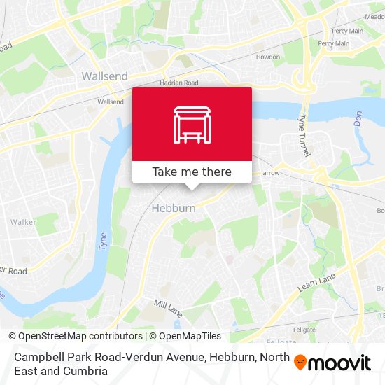 Campbell Park Road-Verdun Avenue, Hebburn map