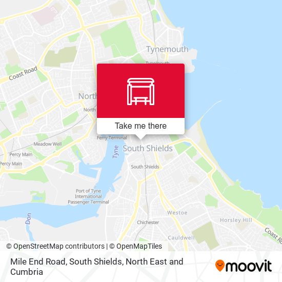 Mile End Road, South Shields map