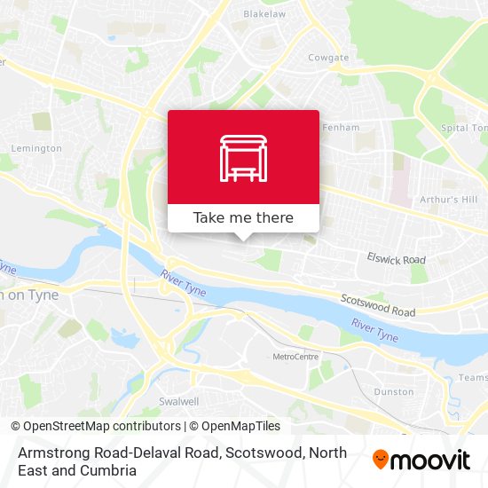 Armstrong Road-Delaval Road, Scotswood map