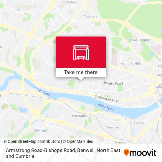 Armstrong Road-Bishops Road, Benwell map