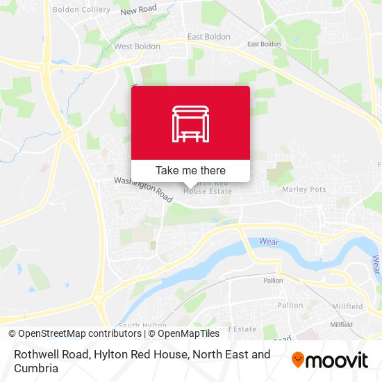 Rothwell Road, Hylton Red House map