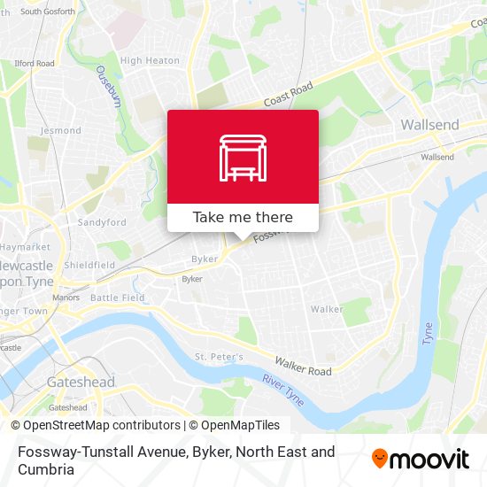 Fossway-Tunstall Avenue, Byker map