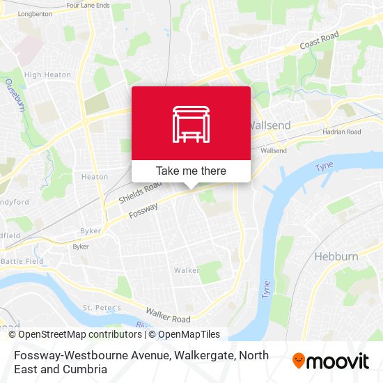 Fossway-Westbourne Avenue, Walkergate map