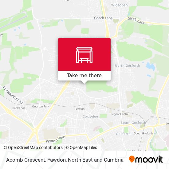 Acomb Crescent, Fawdon map