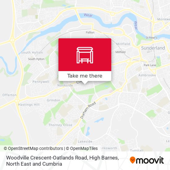 Woodville Crescent-Oatlands Road, High Barnes map