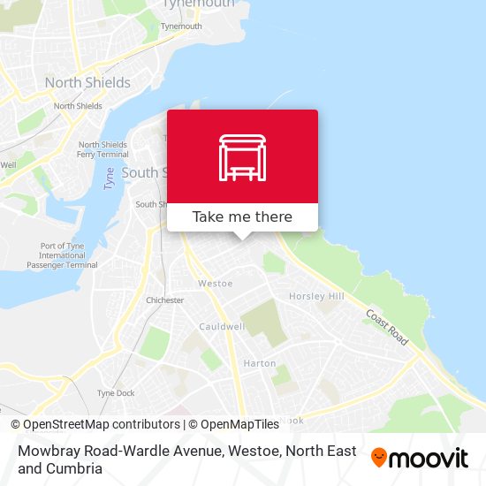 Mowbray Road-Wardle Avenue, Westoe map