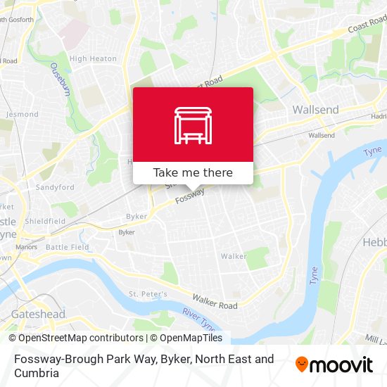 Fossway-Brough Park Way, Byker map