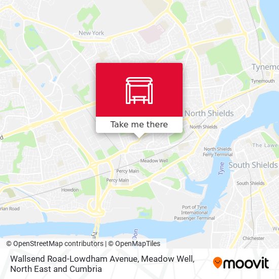 Wallsend Road-Lowdham Avenue, Meadow Well map