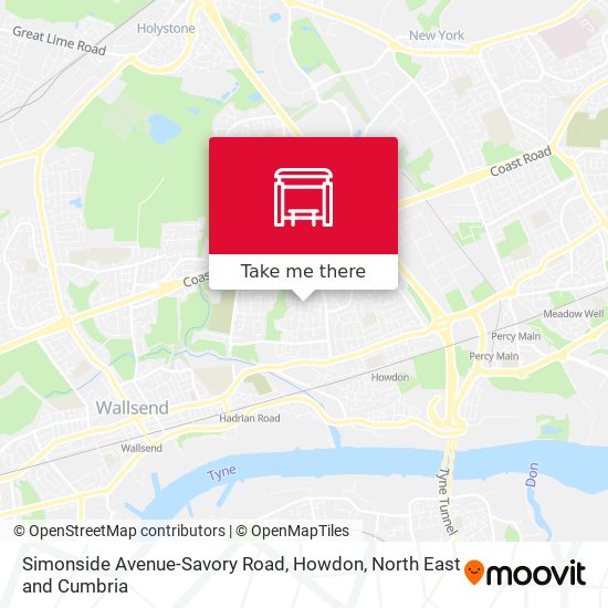 Simonside Avenue-Savory Road, Howdon map