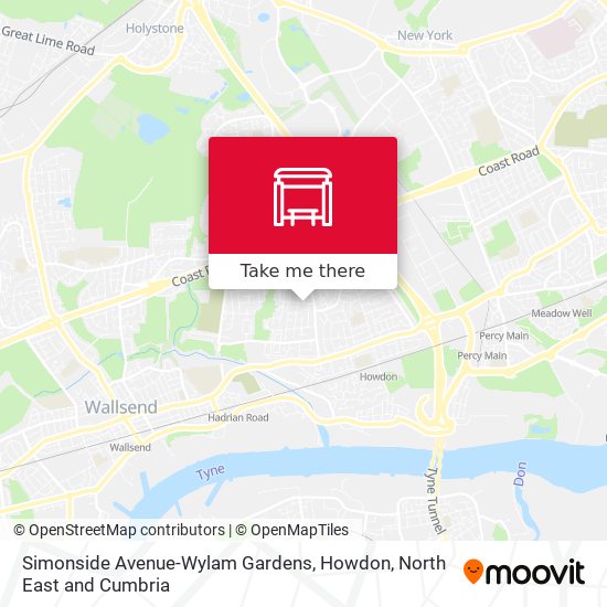 Simonside Avenue-Wylam Gardens, Howdon map