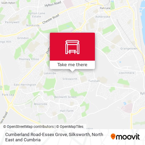 Cumberland Road-Essex Grove, Silksworth map