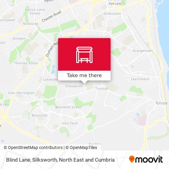 Blind Lane, Silksworth map