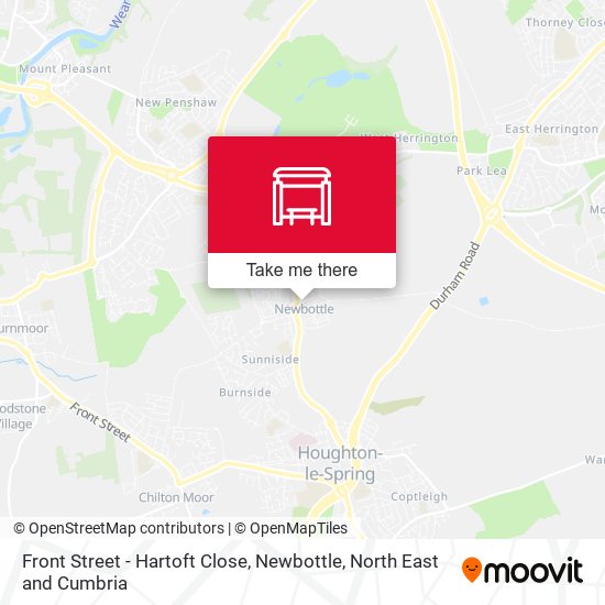 Front Street - Hartoft Close, Newbottle map