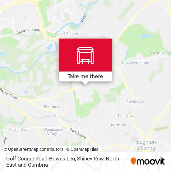 Golf Course Road-Bowes Lea, Shiney Row map