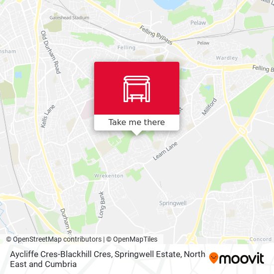 Aycliffe Cres-Blackhill Cres, Springwell Estate map