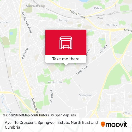Aycliffe Crescent, Springwell Estate map
