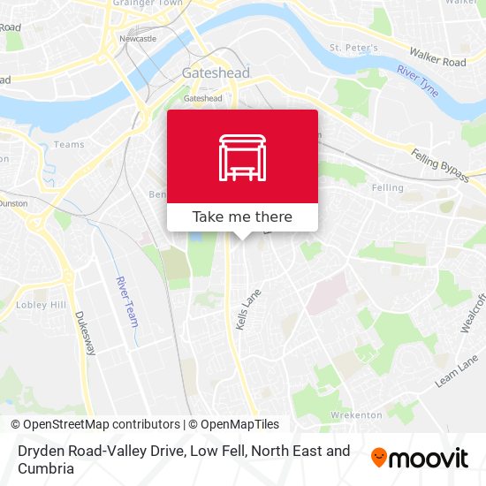 Dryden Road-Valley Drive, Low Fell map