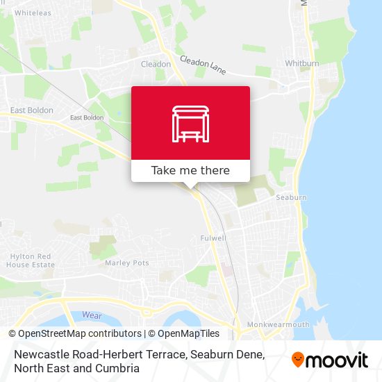 Newcastle Road-Herbert Terrace, Seaburn Dene map
