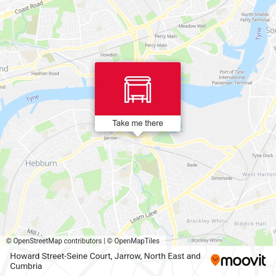 Howard Street-Seine Court, Jarrow map
