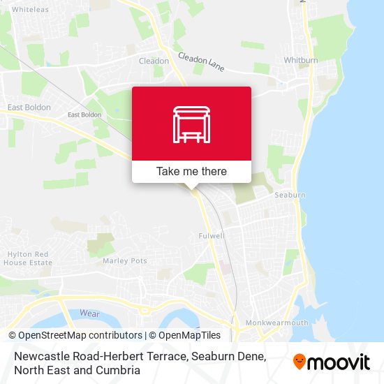 Newcastle Road-Herbert Terrace, Seaburn Dene map