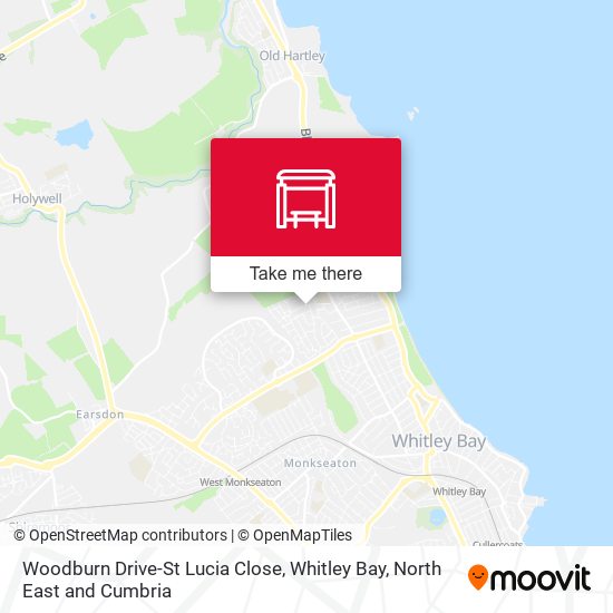 Woodburn Drive-St Lucia Close, Whitley Bay map