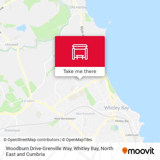 Woodburn Drive-Grenville Way, Whitley Bay map