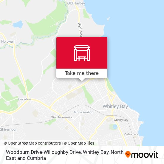 Woodburn Drive-Willoughby Drive, Whitley Bay map