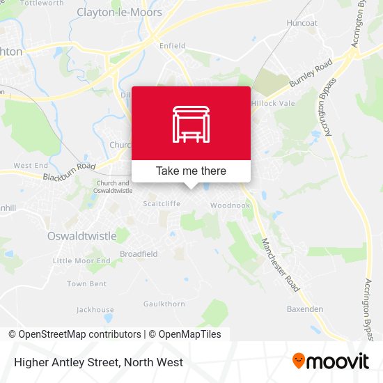 Higher Antley Street map