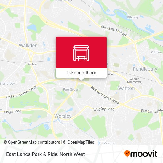 East Lancs Park & Ride map