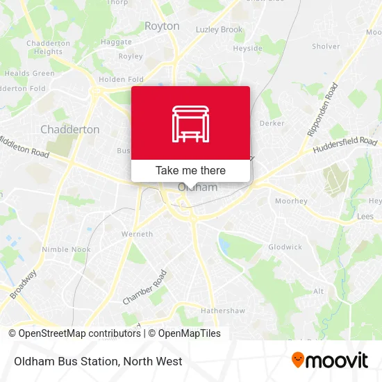 Oldham Bus Station map