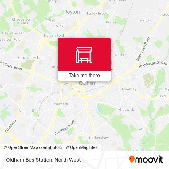 Oldham Bus Station map