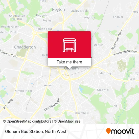 Oldham Bus Station map