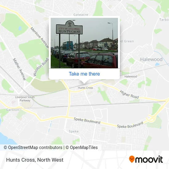 Hunts Cross map