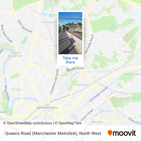 Queens Road (Manchester Metrolink) map