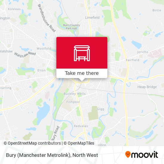 Bury (Manchester Metrolink) map