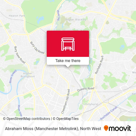 Abraham Moss (Manchester Metrolink) map